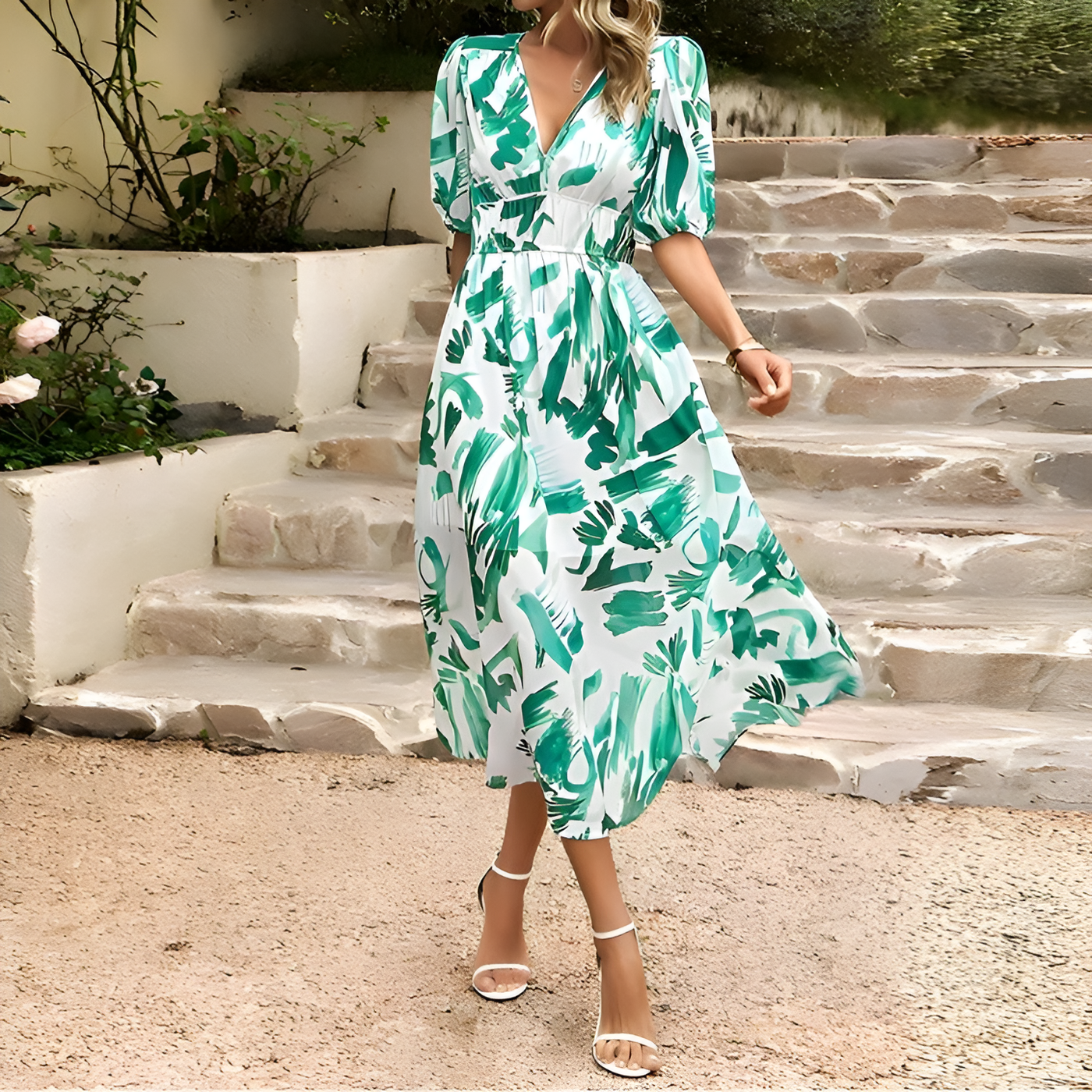 Charlotte - Elegant V-Neck Dress