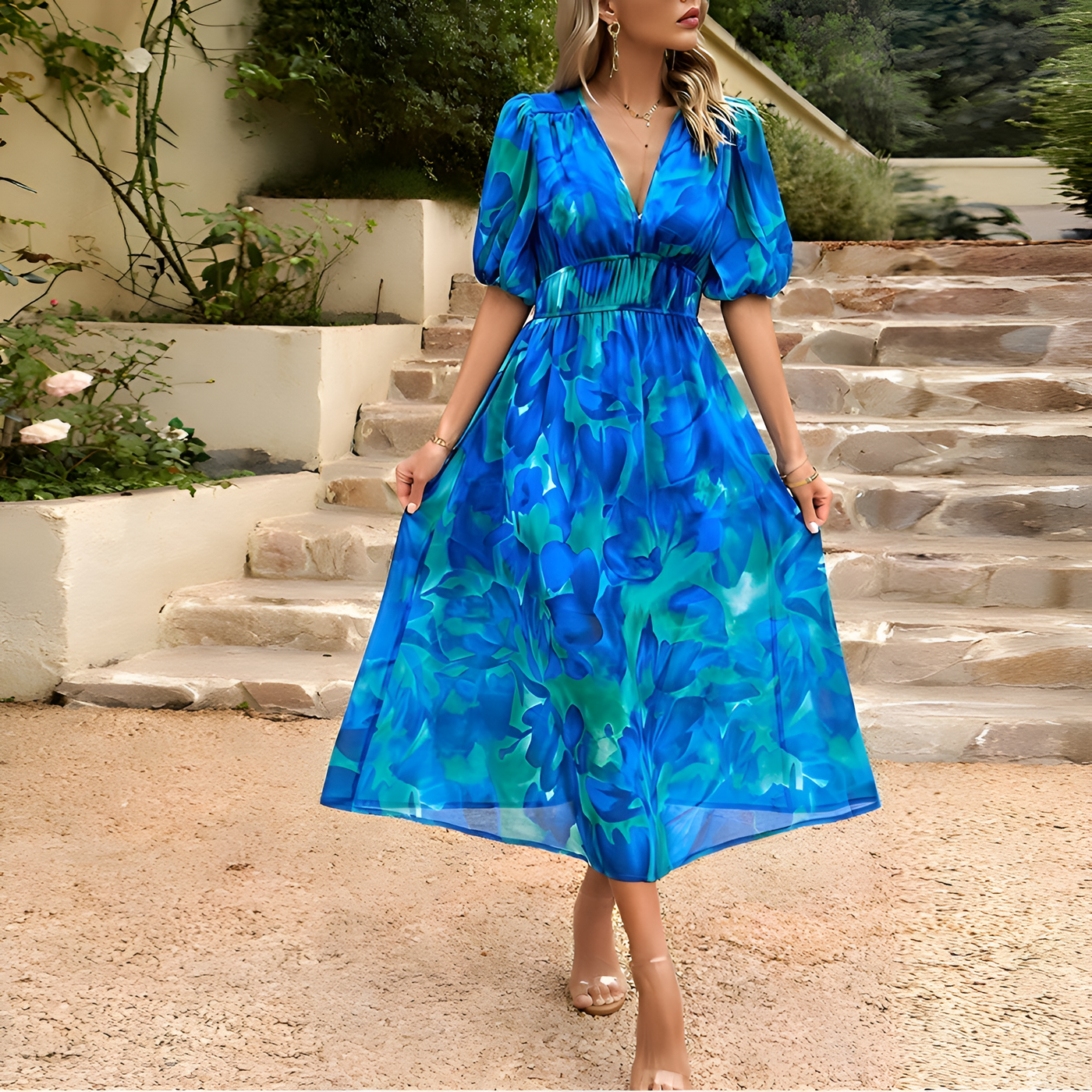 Charlotte - Elegant V-Neck Dress