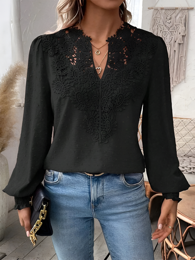 Noé - Luxurious Blouse with V-neckline
