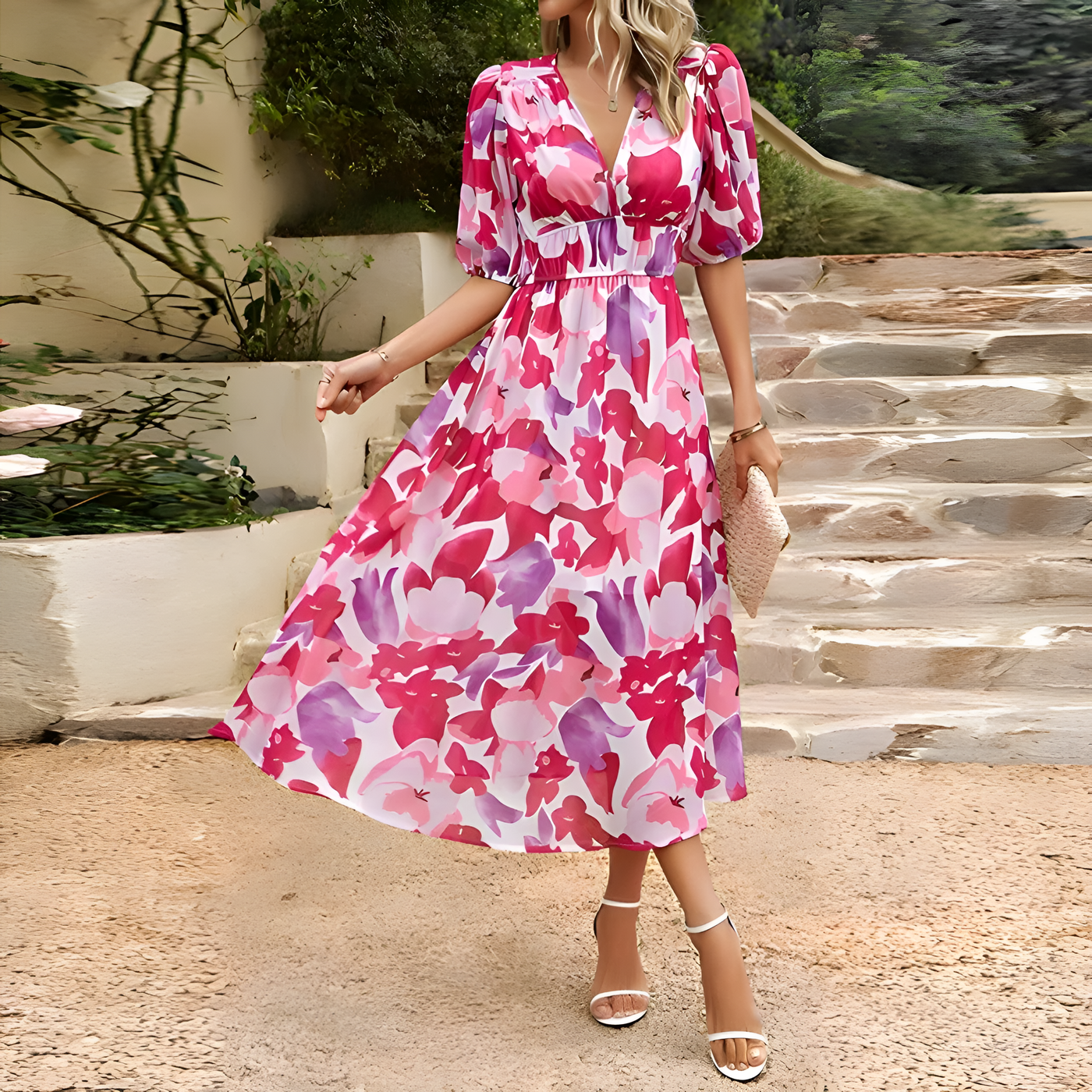 Charlotte - Elegant V-Neck Dress