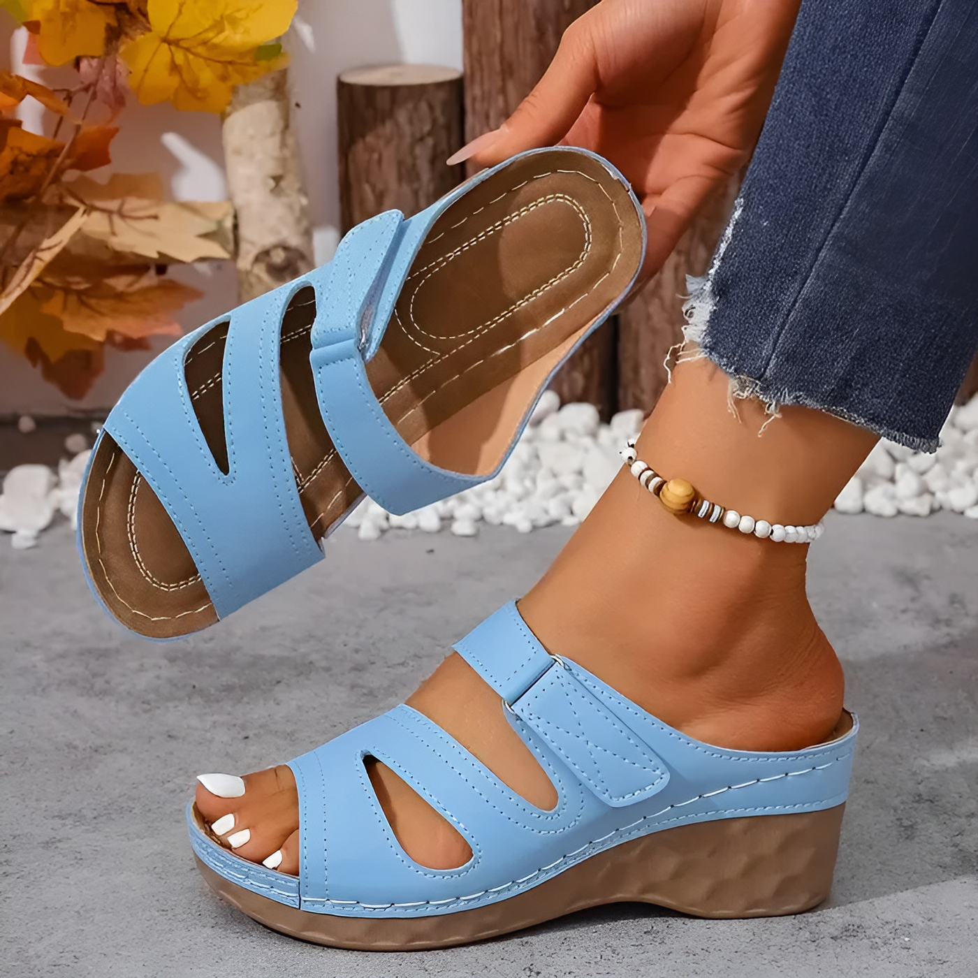 Hollis - Stylish Wedge Sandal With Strap