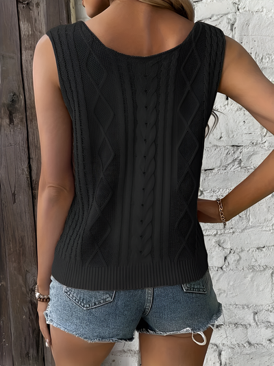 Amelia - Casual Sleeveless Top With V Neck