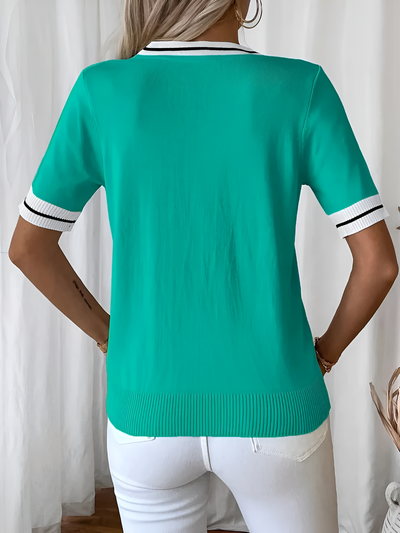 Bethy - Elegant V-Neck Knit Top