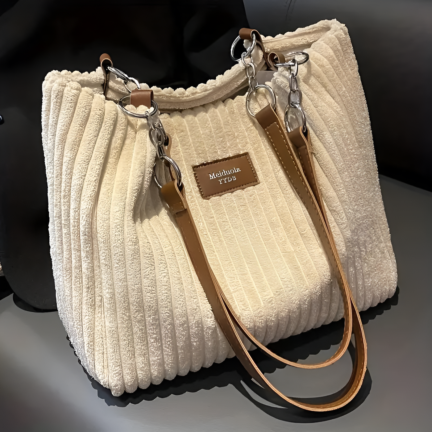 Lidia - Elegant Corduroy Tote Bag