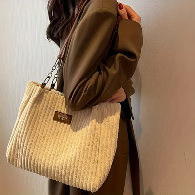 Lidia - Elegant Corduroy Tote Bag