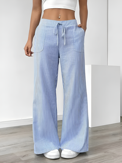 Thalina - Elegant Striped Pant With Pockets