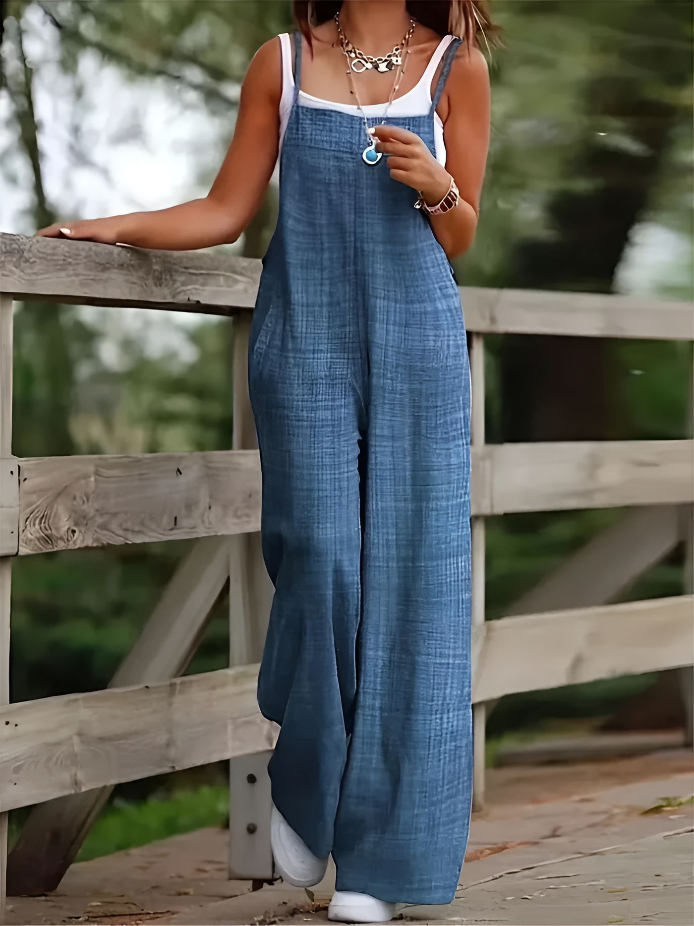 Elodie - Casual Wide Leg Overalls With Pockets