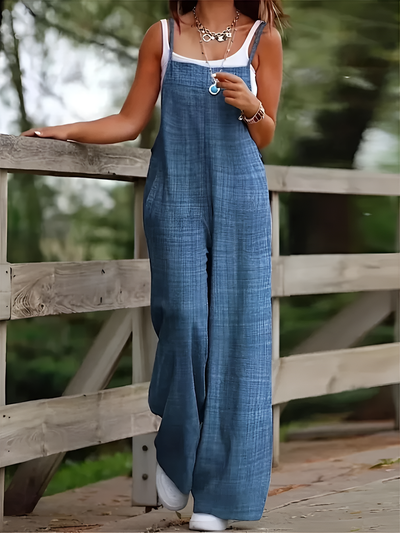 Elodie - Casual Wide Leg Overalls With Pockets