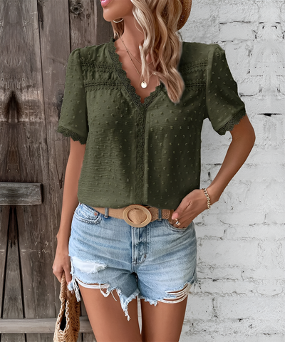 Maxime - Elegant V-Neck Summer Blouse