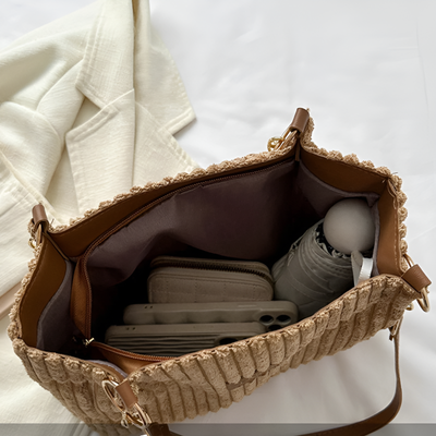 Lidia - Elegant Corduroy Tote Bag