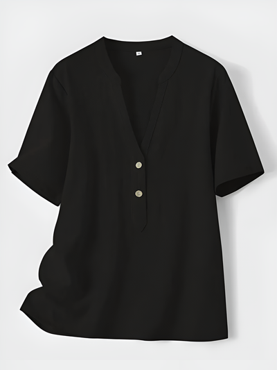 Megan - Fashionable V-neck And Short Sleeve Blouse