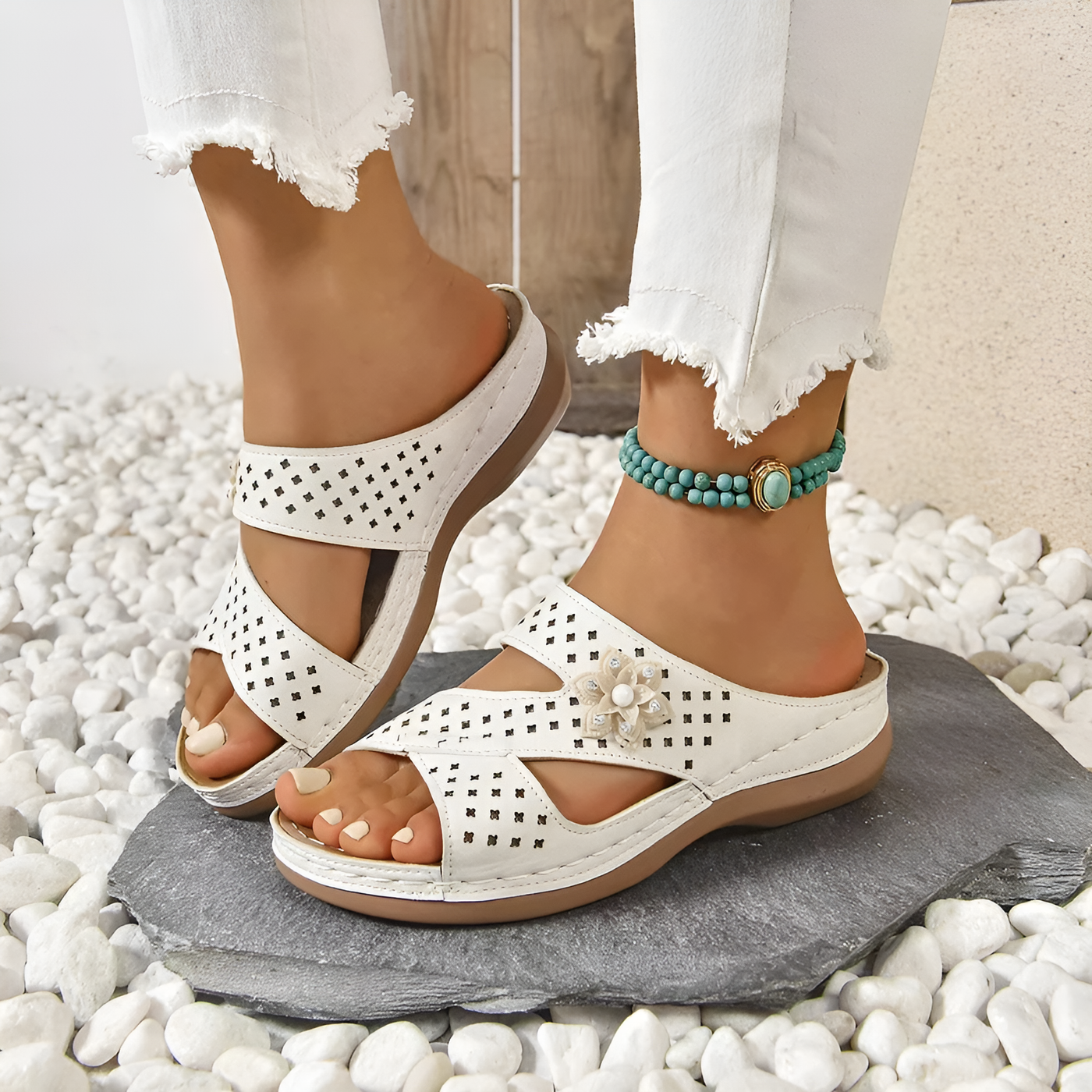 Charlotte - Orthopedic Flower Casual Wedge Heel Sandals