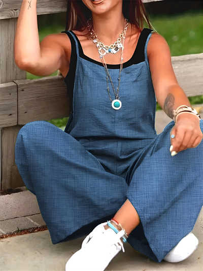 Elodie - Casual Wide Leg Overalls With Pockets