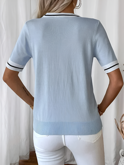 Bethy - Elegant V-Neck Knit Top