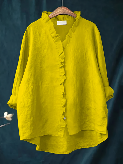 Ella - Elegant Ruffled Button-Up Blouse