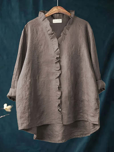 Ella - Elegant Ruffled Button-Up Blouse