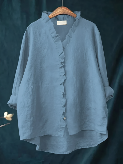 Ella - Elegant Ruffled Button-Up Blouse