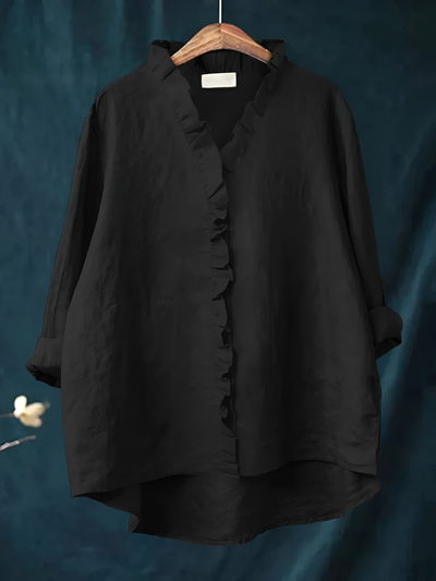 Ella - Elegant Ruffled Button-Up Blouse