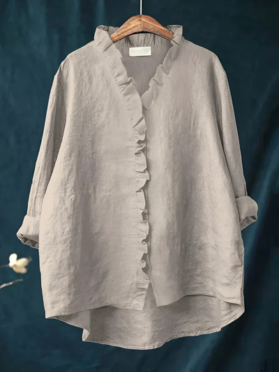 Ella - Elegant Ruffled Button-Up Blouse