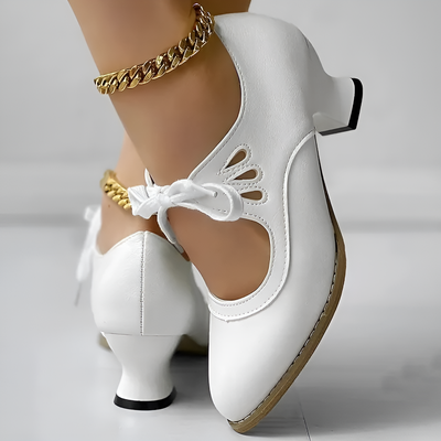 Amy - Women's Vintage Lace-Up Leather Heels