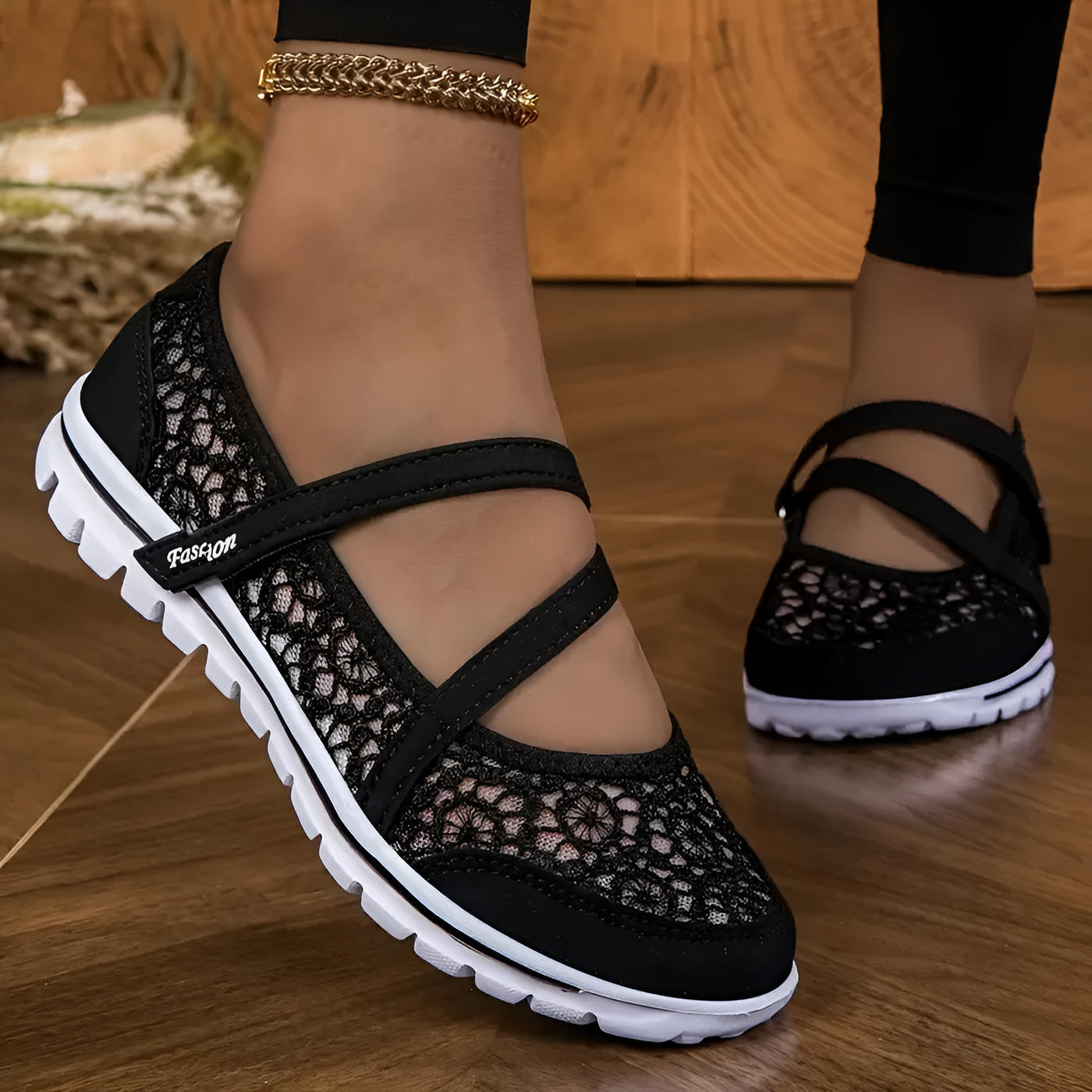 Lucy - Elegant Lace Breathable Slip On Orthopaedic Sneakers