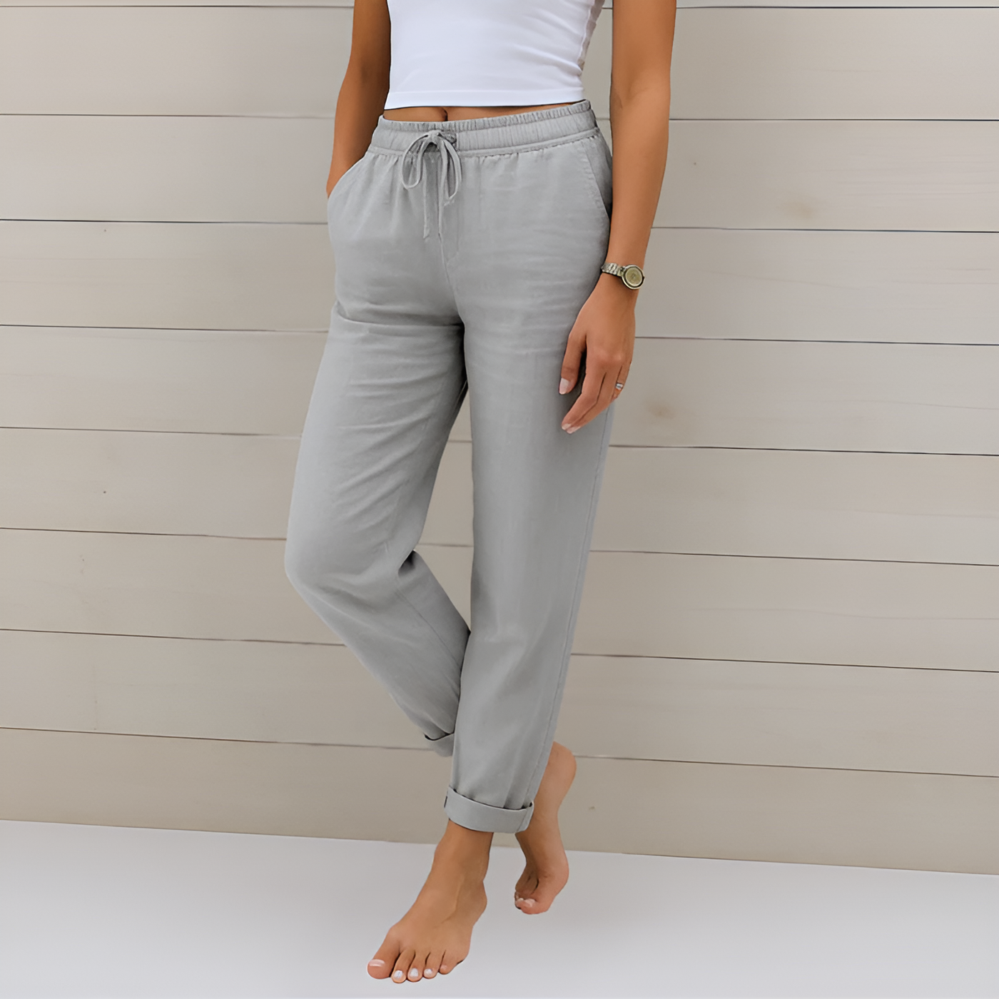 Nadine - Breathable Elastic Waist Stretch Pants