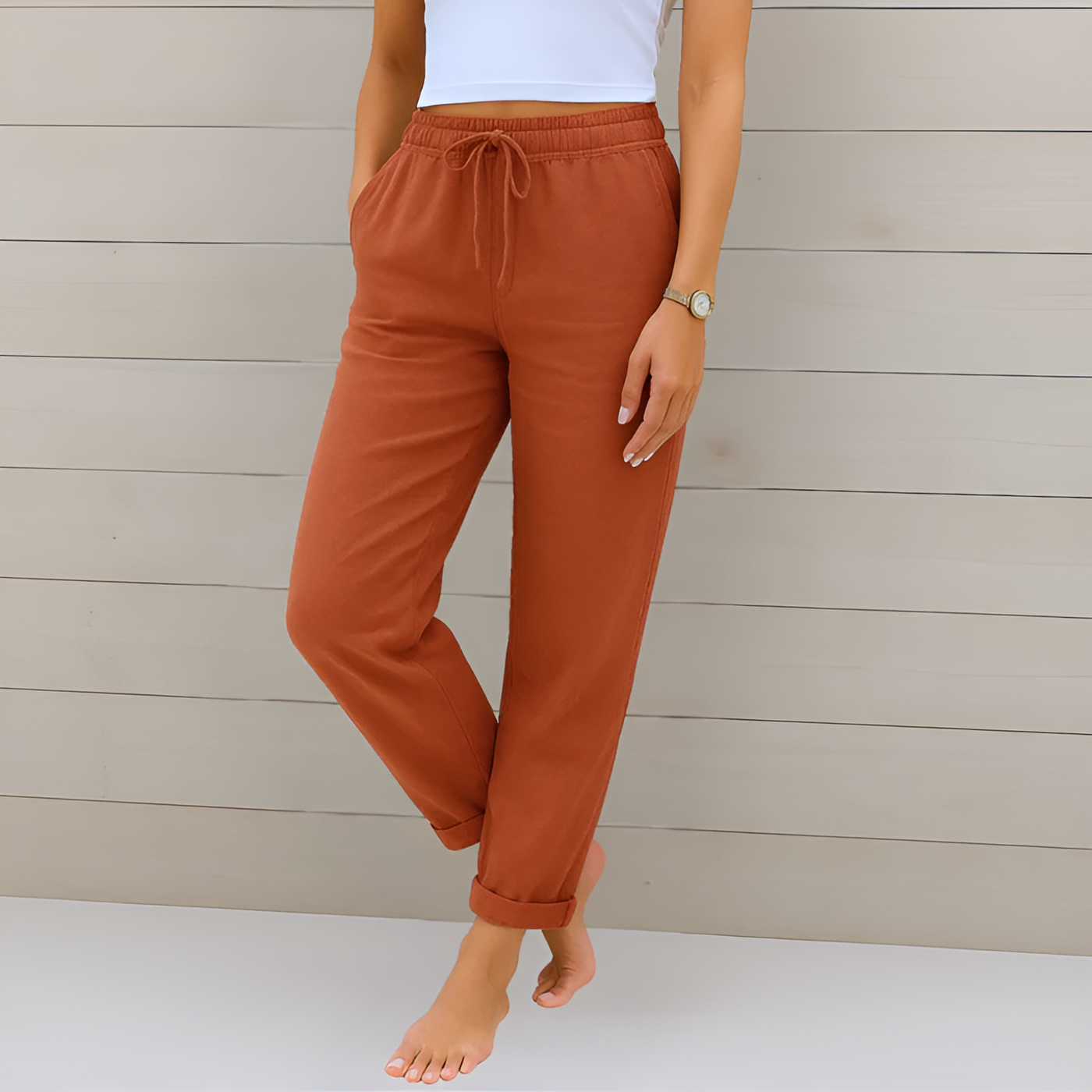Nadine - Breathable Elastic Waist Stretch Pants