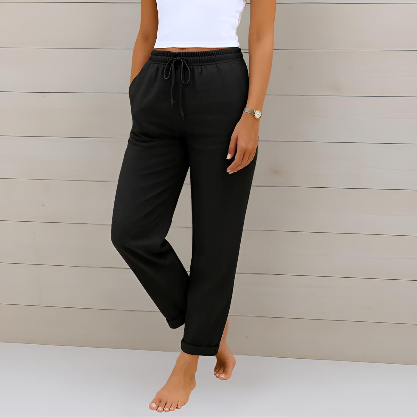 Nadine - Breathable Elastic Waist Stretch Pants