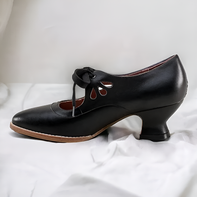 Amy - Women's Vintage Lace-Up Leather Heels