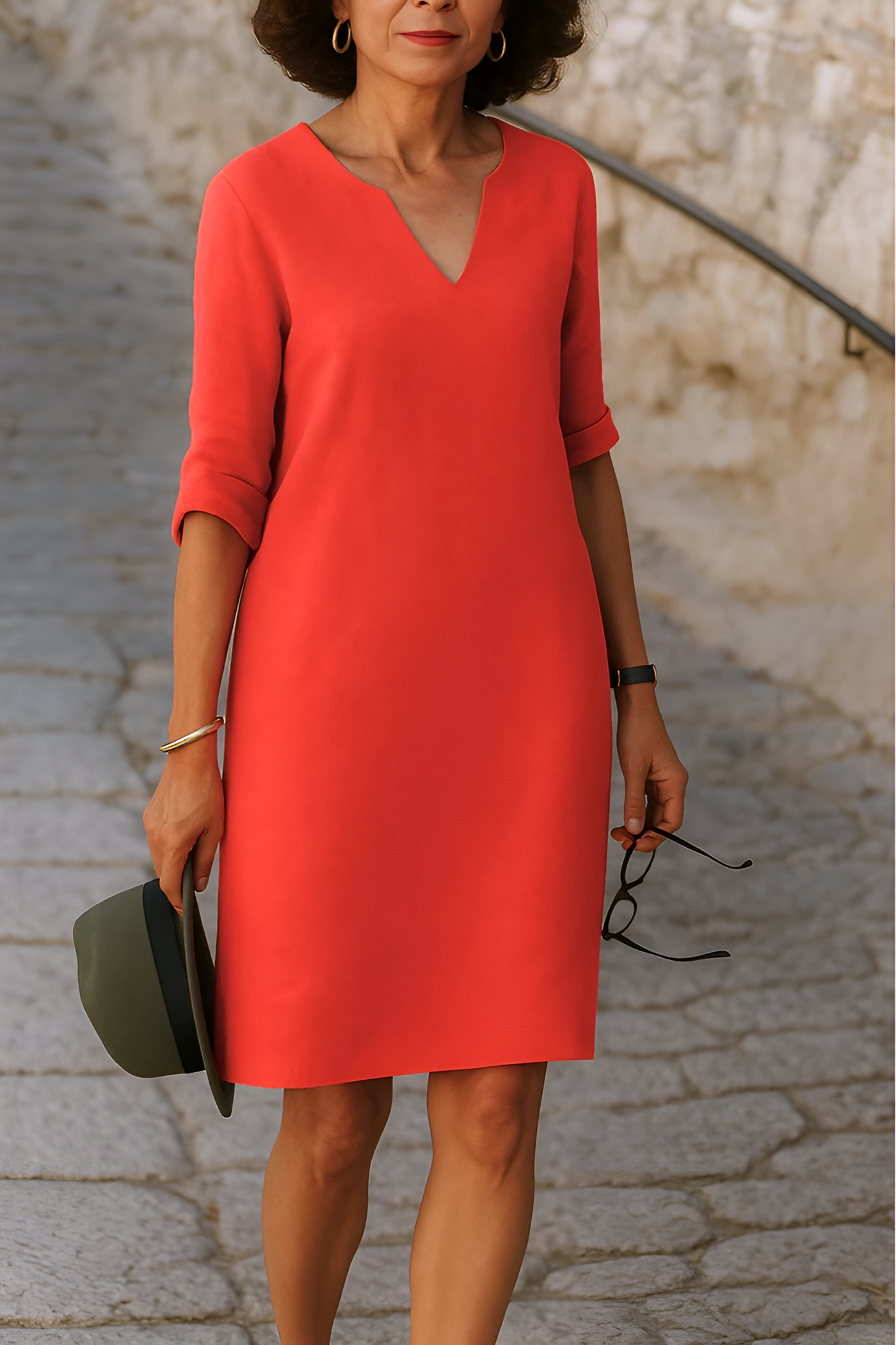 Lisette - Elegant V-Neck Dress