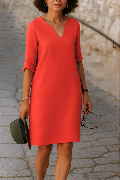 Lisette - Elegant V-Neck Dress