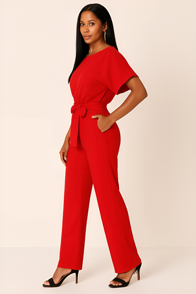 Elva - Tie-Belt Jumpsuit for Women