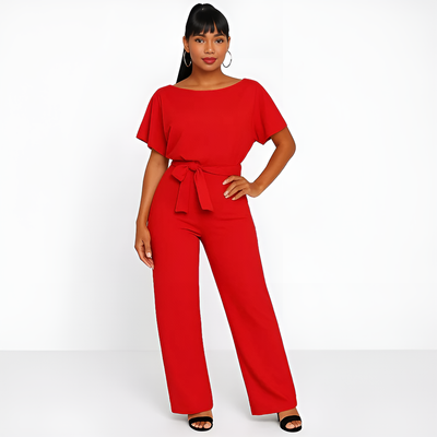 Elva - Tie-Belt Jumpsuit for Women