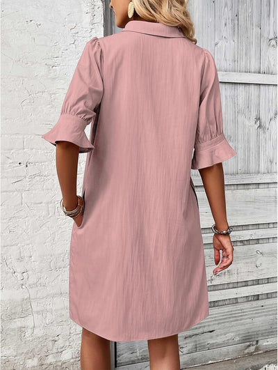 Feline – Casual Button Down Shirt Dress