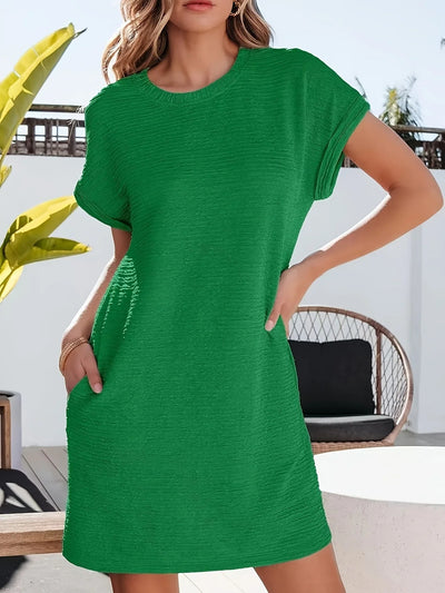 Belle – Casual Minimalist Round Neck Summer Dress
