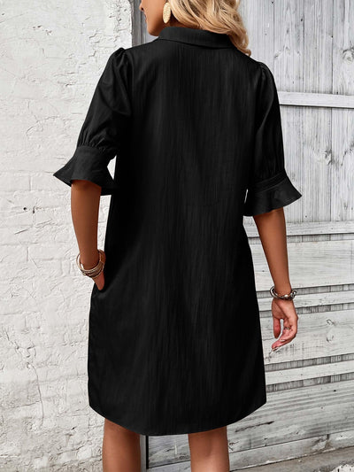 Feline – Casual Button Down Shirt Dress
