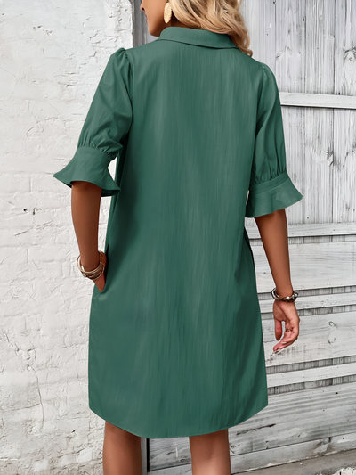 Feline – Casual Button Down Shirt Dress