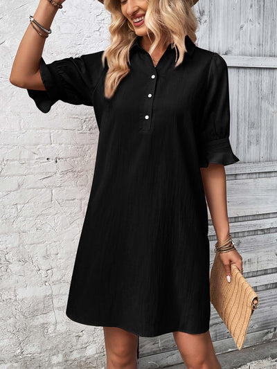 Feline – Casual Button Down Shirt Dress