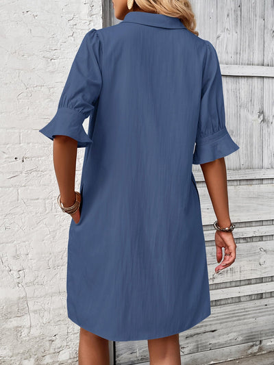Feline – Casual Button Down Shirt Dress