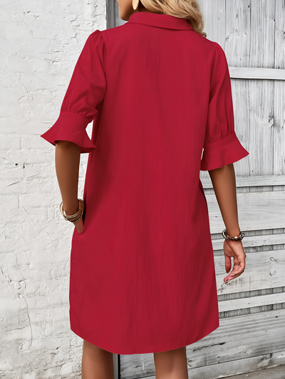Feline – Casual Button Down Shirt Dress