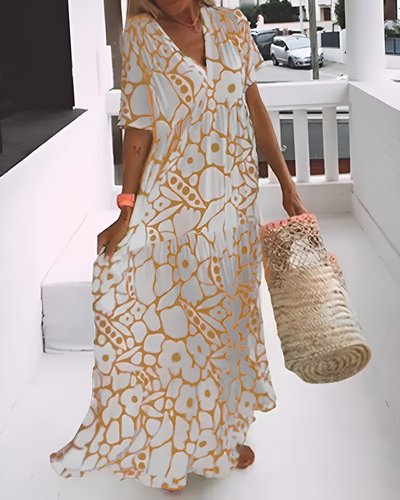 Hilde – Elegant Casual V-Neck Dress