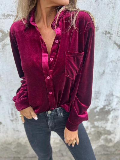 Sharon - Elegant Velvet Blouse