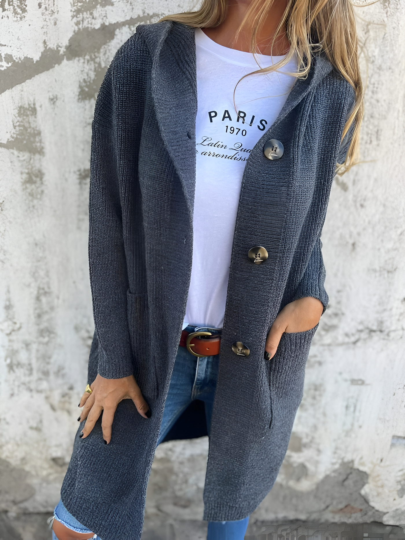 Frida - Elegant longer knit cardigan