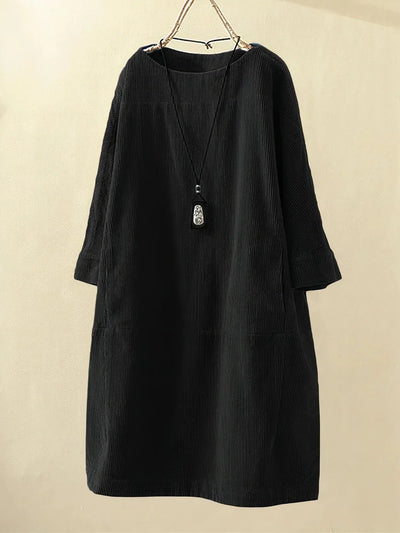 Kaia - Relaxed Corduroy Midi Dress