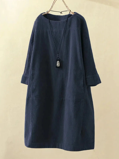 Kaia - Relaxed Corduroy Midi Dress