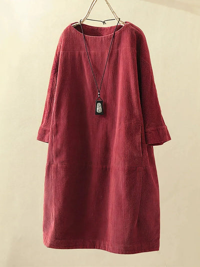 Kaia - Relaxed Corduroy Midi Dress