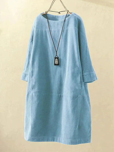 Kaia - Relaxed Corduroy Midi Dress