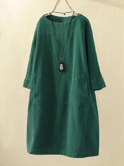Kaia - Relaxed Corduroy Midi Dress